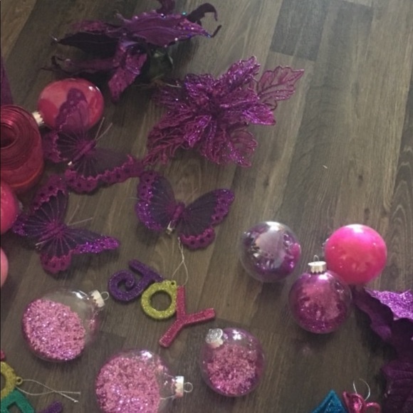 Pink and purple Christmas ornaments - Picture 2 of 6